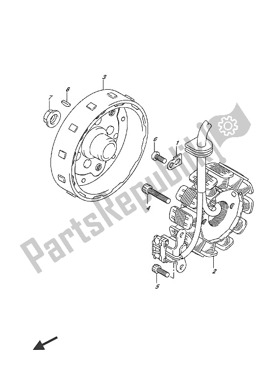 All parts for the Magneto of the Suzuki Address 110 2016