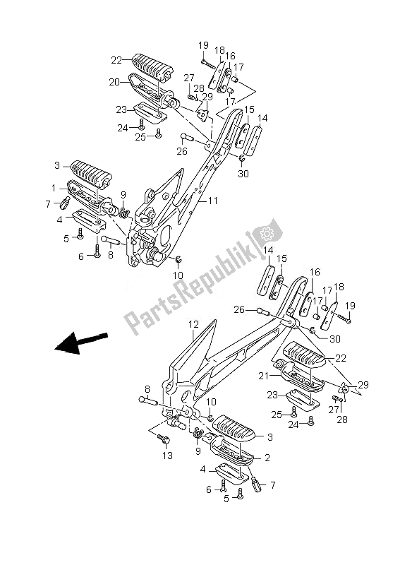 Todas las partes para Reposapiés de Suzuki GSR 600A 2007