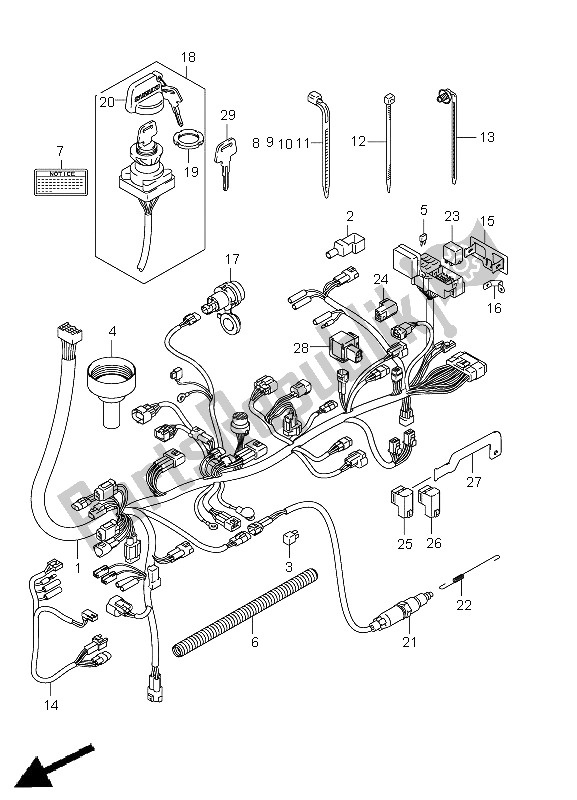 All parts for the Wiring Harness (lt-a750xp P33) of the Suzuki LT A 750 XPZ Kingquad AXI 4X4 2011