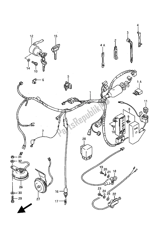 All parts for the Wiring Harness of the Suzuki VS 750 FP Intruder 1988