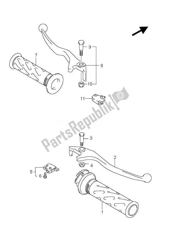 Todas las partes para Palanca De La Manija de Suzuki UH 200 Burgman 2010