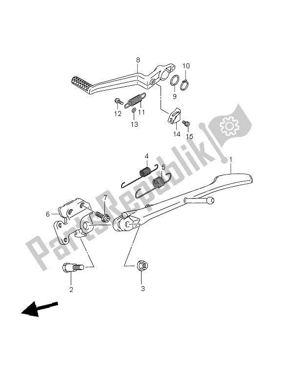 All parts for the Stand of the Suzuki GSR 600A 2010