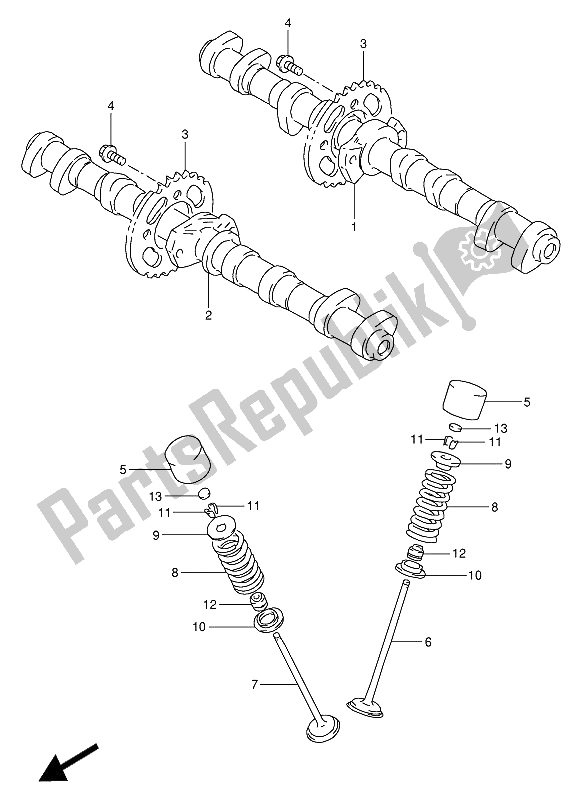 Todas as partes de árvore De Cames E Válvula do Suzuki GSX R 1100W 1993