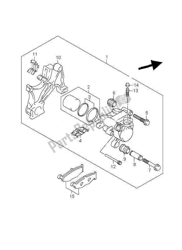 Toutes les pièces pour le étrier Arrière (gsr600-u) du Suzuki GSR 600A 2007