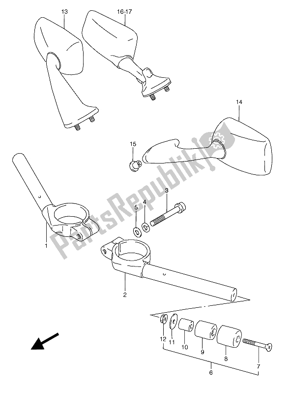 Tutte le parti per il Manubrio del Suzuki RGV 250 1991