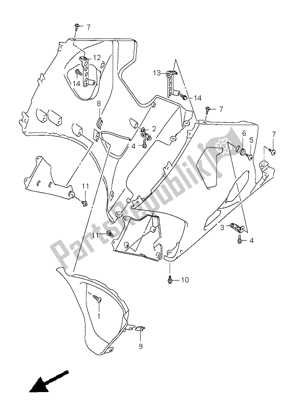 Toutes les pièces pour le Sous Les Pièces D'installation De Capotage du Suzuki GSX R 1000 2003