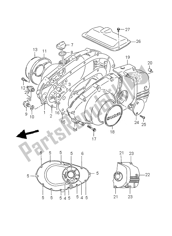 Alle onderdelen voor de Carter Deksel van de Suzuki GS 500 EF 2007