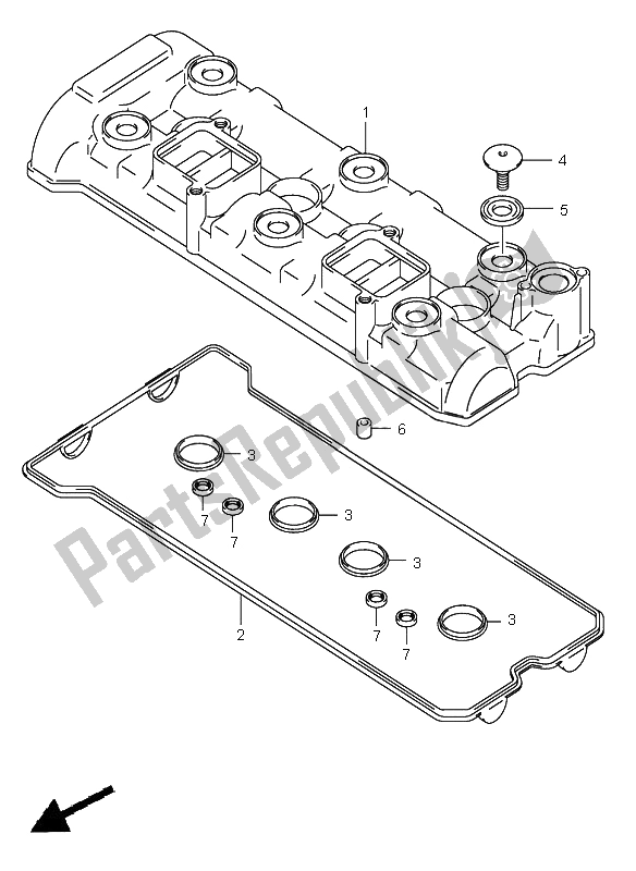 Tutte le parti per il Coperchio Della Testata del Suzuki GSX R 750 2001