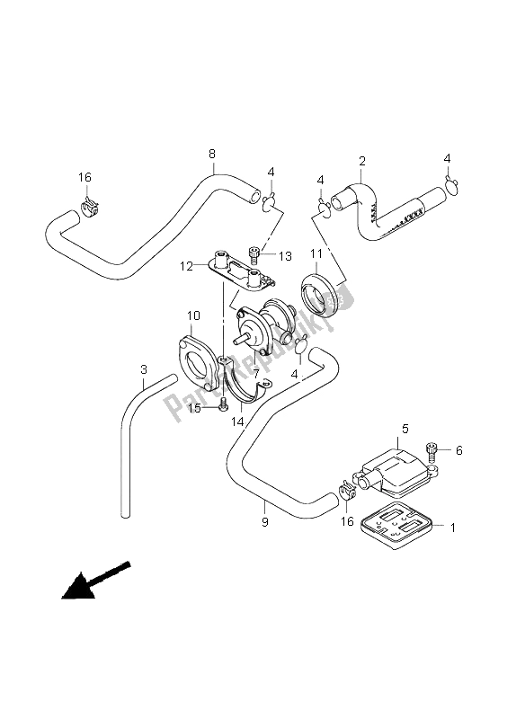 All parts for the Second Air of the Suzuki GSX 1400 2004