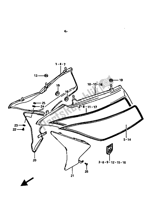 Toutes les pièces pour le Couverture De Cadre du Suzuki GV 1400 Gdgcgt 1986