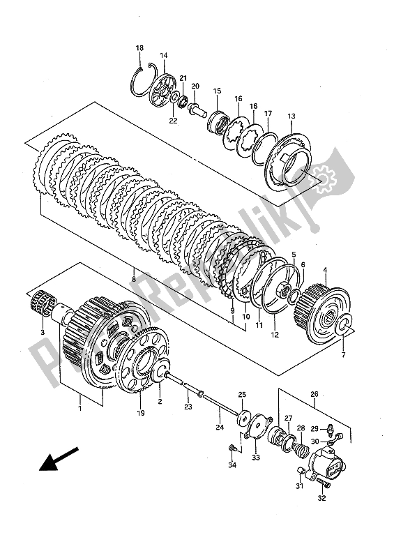 Tutte le parti per il Frizione del Suzuki GSX R 1100 1992