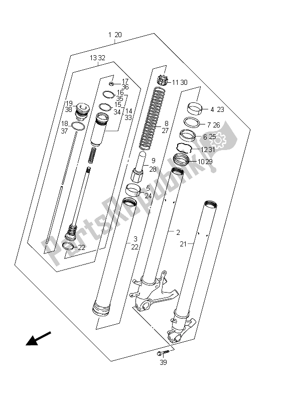 Tutte le parti per il Ammortizzatore Anteriore del Suzuki GSX R 1000 2011