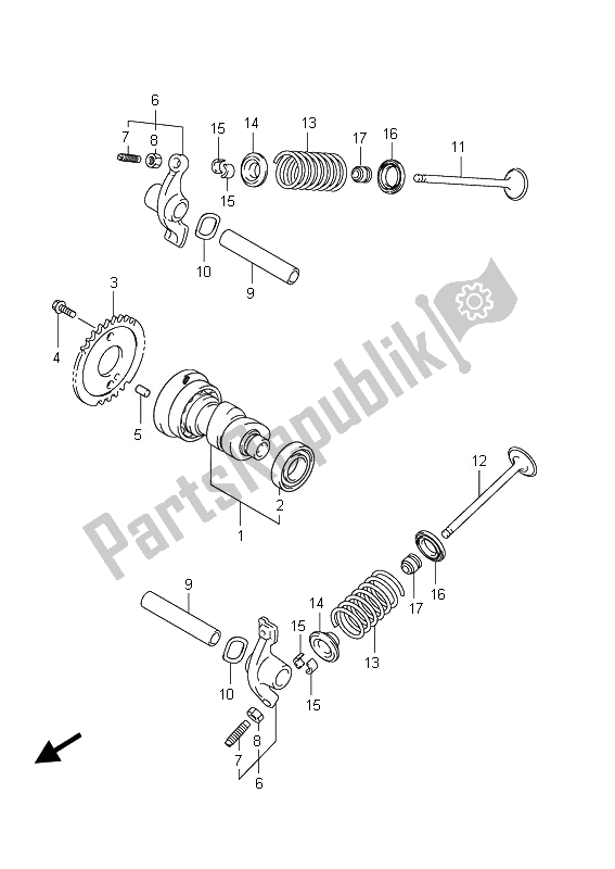 All parts for the Camshaft & Valve of the Suzuki UX 150 Sixteen 2010