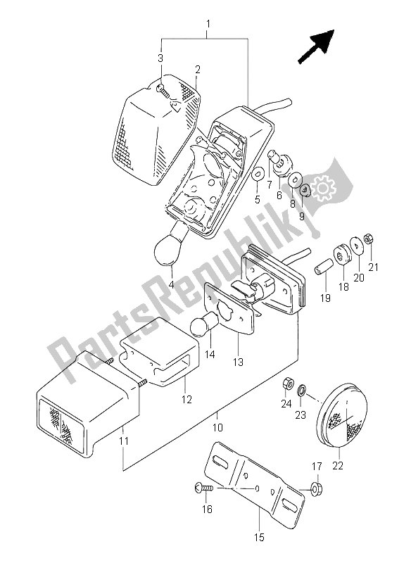 Wszystkie części do Lampa Tylna Suzuki DR 350 SE 1998