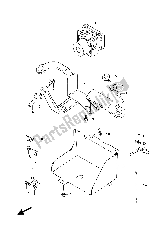 All parts for the Hydraulic Unit of the Suzuki DL 650A V Strom 2015