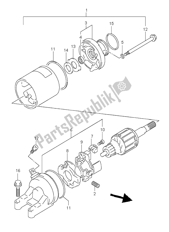 Tutte le parti per il Motore Di Avviamento del Suzuki GSX 600F 2001