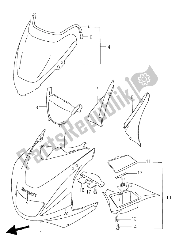 Wszystkie części do Os? Ona Korpusu Suzuki RF 600R 1996