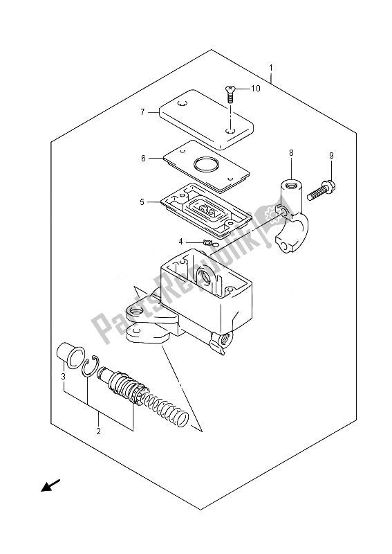 All parts for the Front Master Cylinder (sfv650a) of the Suzuki SFV 650A Gladius 2014