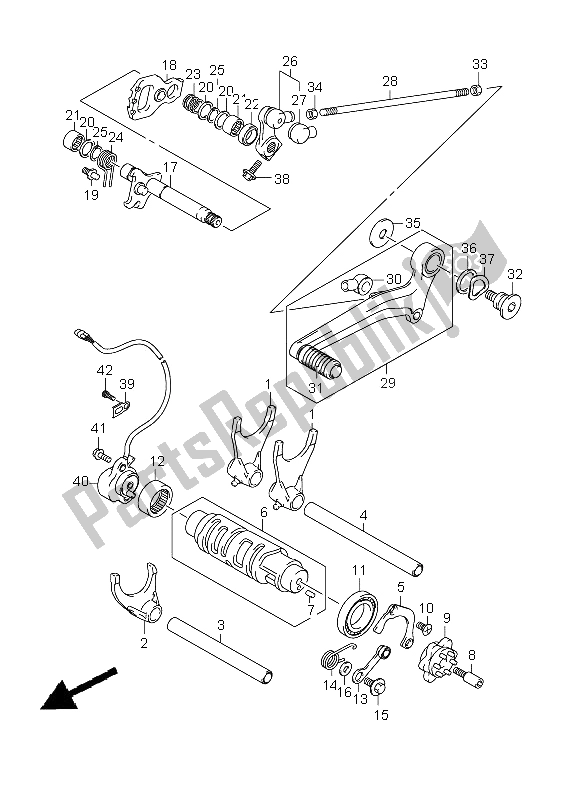 All parts for the Gear Shifting of the Suzuki GSX 1300 BKA B King 2009