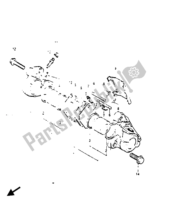 Todas as partes de Compasso De Calibre Frontal do Suzuki RG 125 CUC Gamma 1987