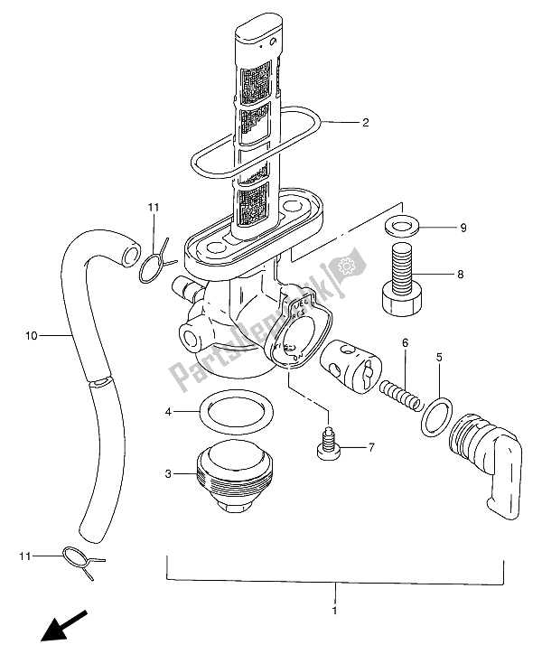 Alle onderdelen voor de Brandstofkraan van de Suzuki GN 250 1989