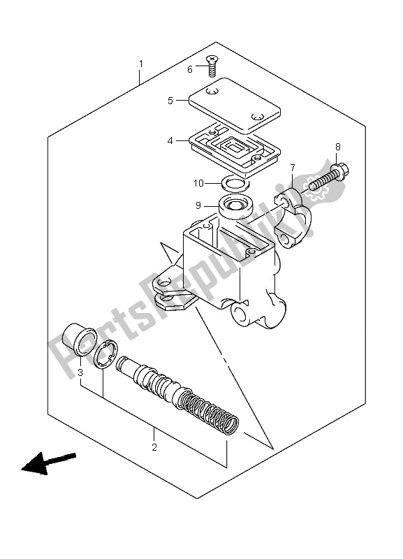 Tutte le parti per il Pompa Freno Anteriore del Suzuki LT A 700X Kingquad 4X4 2007