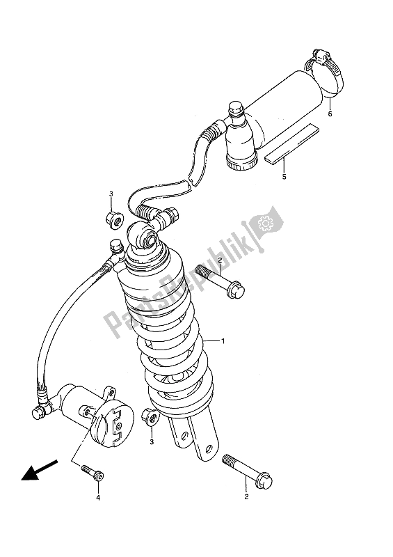 Tutte le parti per il Ammortizzatore Posteriore del Suzuki GSX 1100F 1989