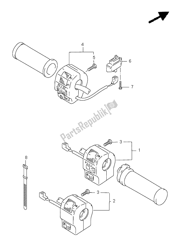 Tutte le parti per il Interruttore Maniglia del Suzuki VS 1400 Intruder 1997