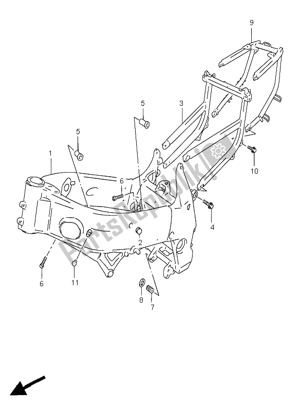 Tutte le parti per il Telaio del Suzuki GSX R 750 1999