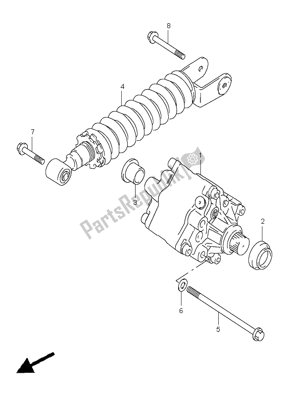 All parts for the Rear Damper of the Suzuki TL 1000S 1999