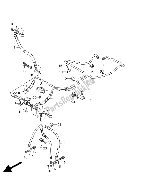 Toutes les pièces pour le Flexible De Frein Avant (gsf650a-sa-ua-sua) du Suzuki GSF 650 Nsnasa Bandit 2010