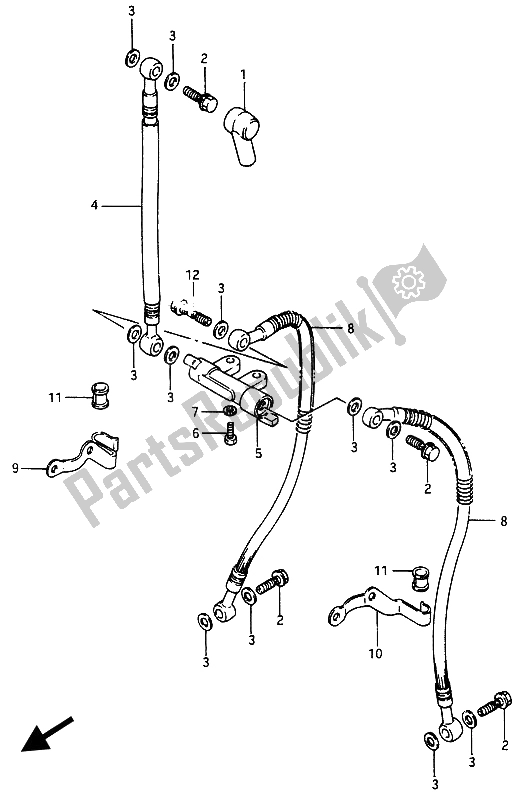 All parts for the Front Brake Hose (gsx750es-ef) of the Suzuki GSX 750 Esefe 1985