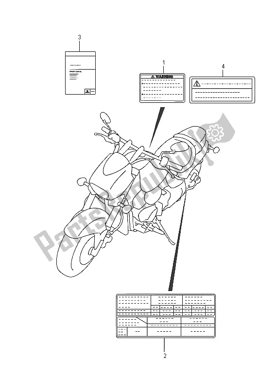 Toutes les pièces pour le étiquette (vz800 E19) du Suzuki VZ 800 Intruder 2016