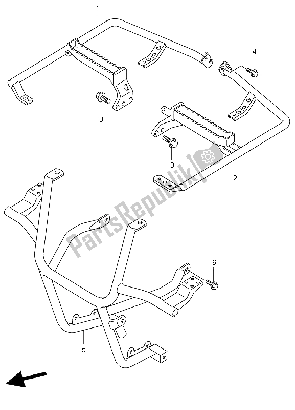 Tutte le parti per il Poggiapiedi del Suzuki LT A 500F Vinson 4X4 2002