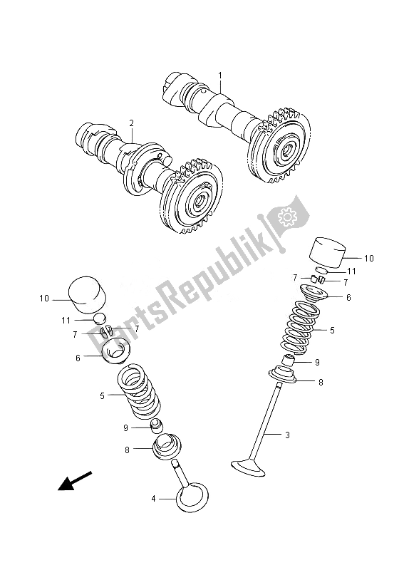 All parts for the Camshaft & Valve of the Suzuki LT A 750 XPZ Kingquad AXI 4X4 2014