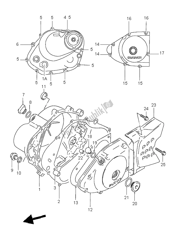 Tutte le parti per il Coperchio Del Carter del Suzuki DR 125 SE 2000