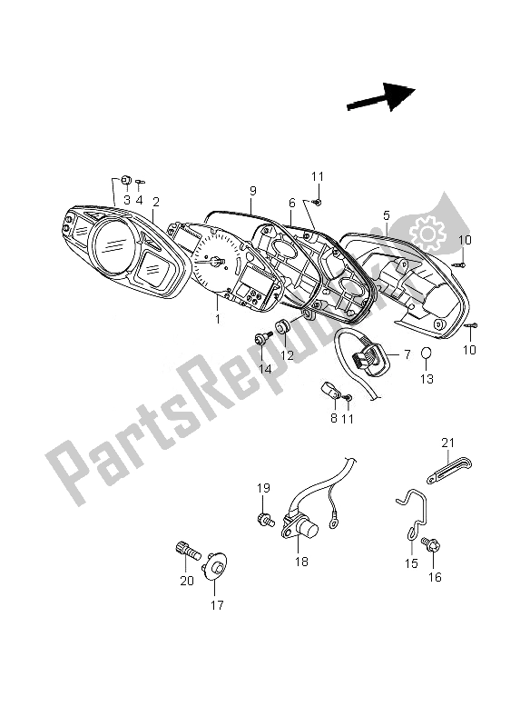 Toutes les pièces pour le Compteur De Vitesse (gsr600a-ua) du Suzuki GSR 600A 2007