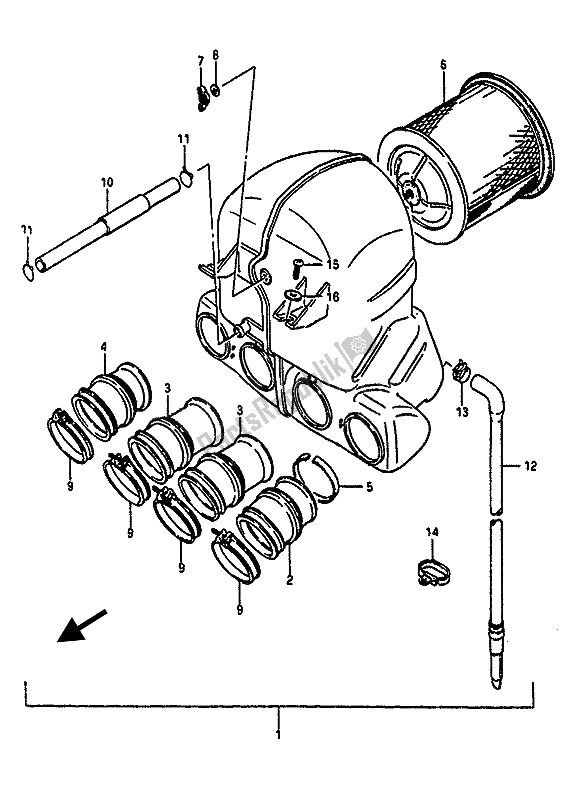 Toutes les pièces pour le Purificateur D'air du Suzuki GSX R 1100 1988