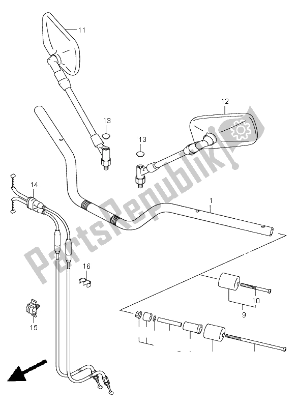 Toutes les pièces pour le Guidon du Suzuki GSX 1400 2003