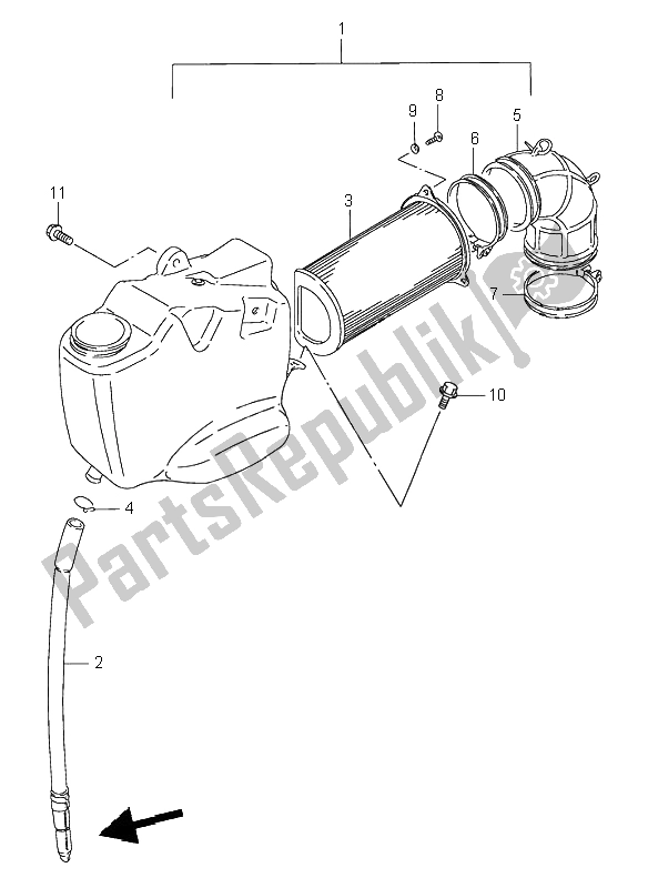 Wszystkie części do Filtr Powietrza (przód) Suzuki VS 800 Intruder 1997