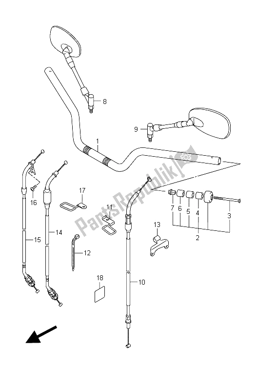 Toutes les pièces pour le Guidon (sfv650u E24) du Suzuki SFV 650A Gladius 2011