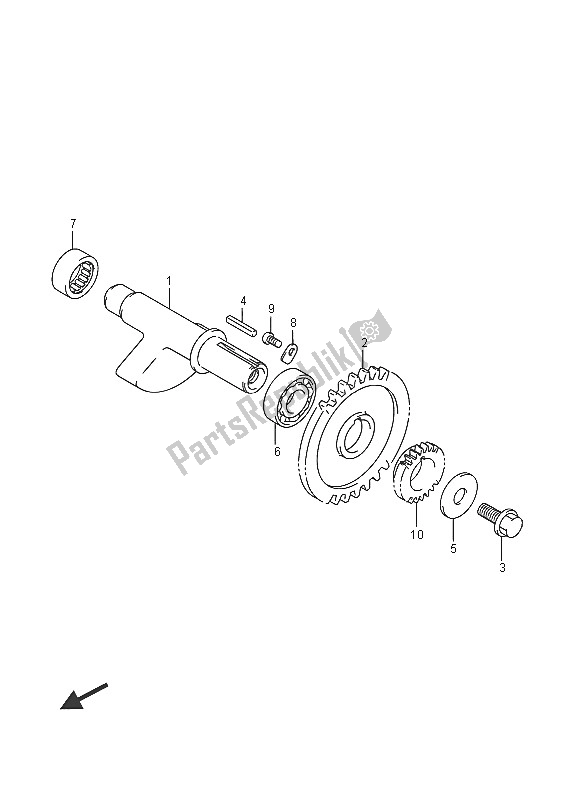 All parts for the Crank Balancer of the Suzuki LT A 500 XP Kingquad AXI 4X4 2016