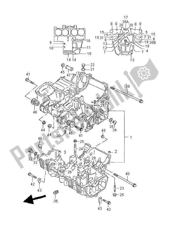 Tutte le parti per il Carter del Suzuki GSX 600F 1998