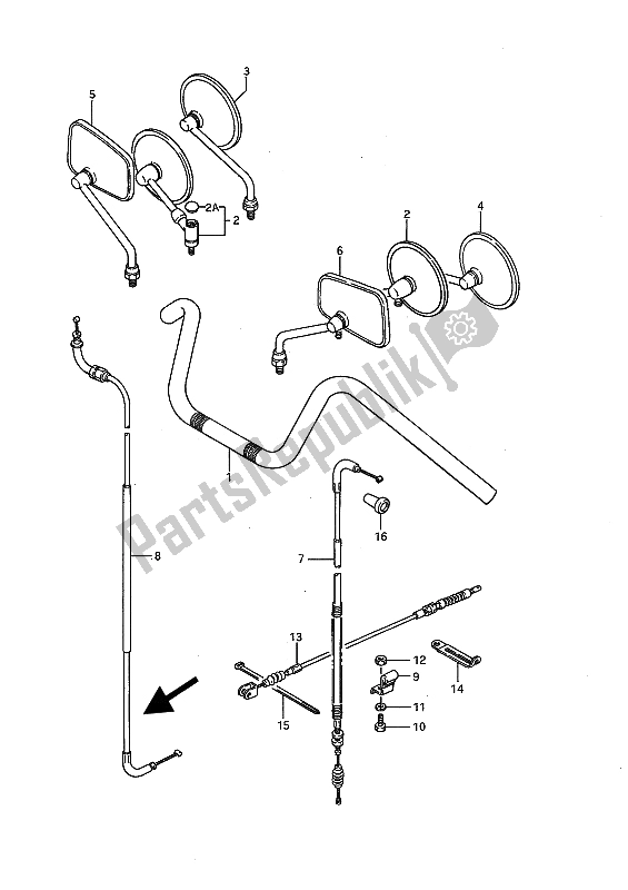 Toutes les pièces pour le Guidon Et Câble De Commande (ls650p) du Suzuki LS 650 FP Savage 1988