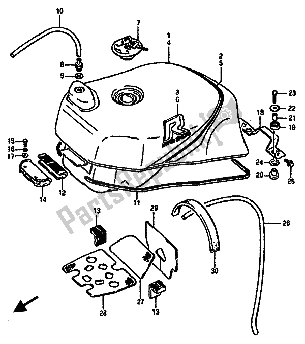 Todas as partes de Tanque De Combustível do Suzuki GSX R 750X 1986