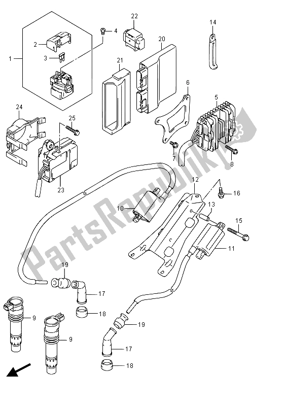 Todas las partes para Eléctrico (vzr1800uf E19) de Suzuki VZR 1800 BZ M Intruder 2015