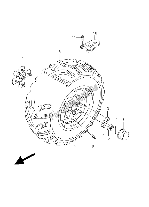 All parts for the Left Rear Wheel (lt-a750xp P17) of the Suzuki LT A 750 XPZ Kingquad AXI 4X4 2012