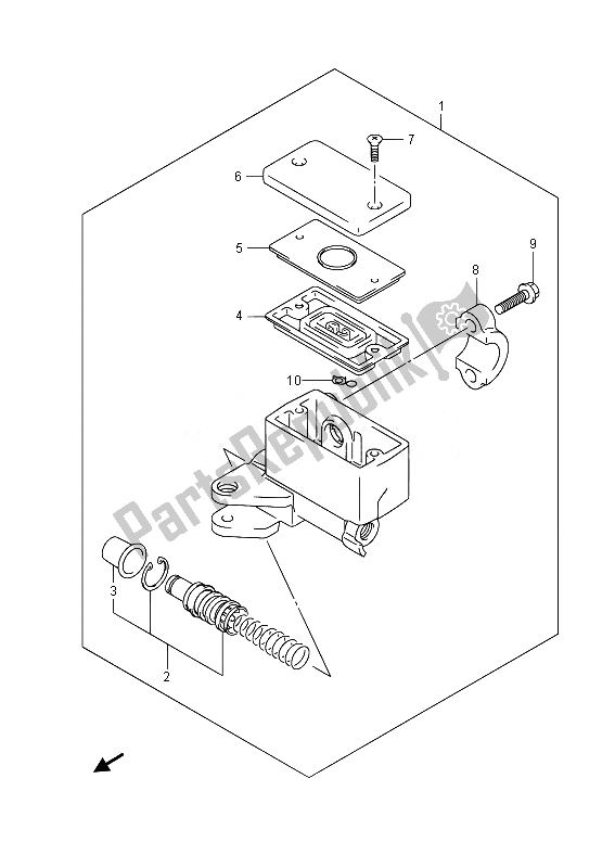 All parts for the Front Master Cylinder of the Suzuki AN 650Z Burgman Executive 2014