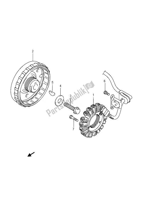 All parts for the Magneto of the Suzuki GSF 1250 SA Bandit 2014