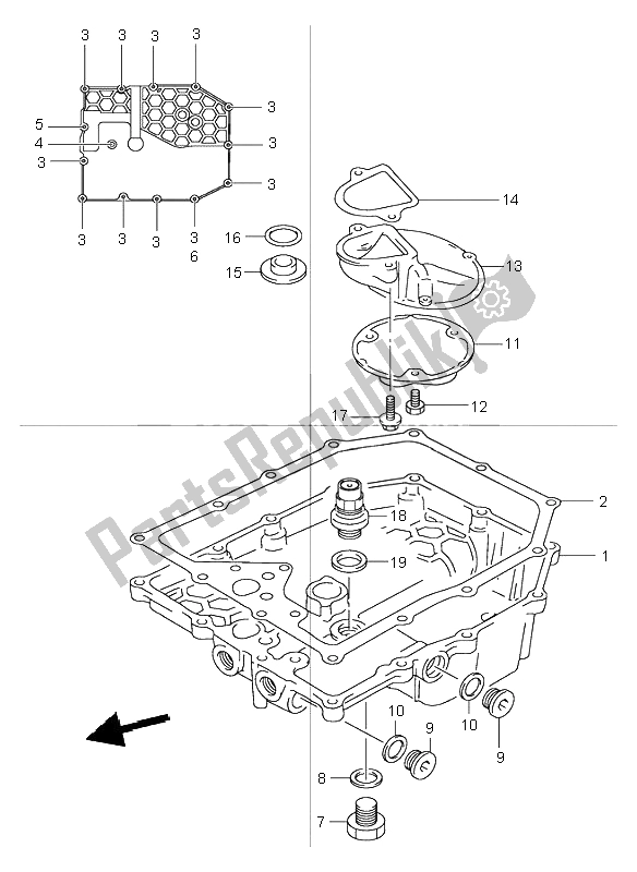 Toutes les pièces pour le Carter D'huile du Suzuki GSF 600 NS Bandit 2001